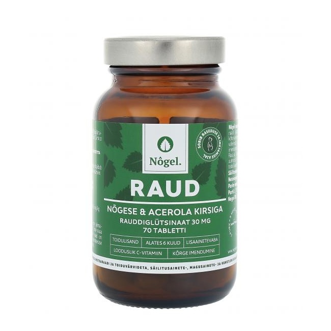 Raud nõgese ja acerola kirsiga 30 mg, 70 tabletti