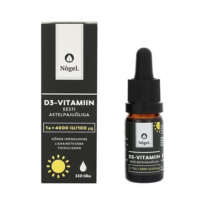 D3-vitamiin Eesti astelpajuõliga, 4000 IU/100 μg, 10 ml