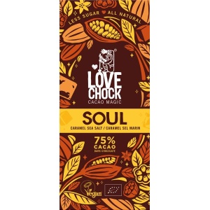 Tooršokolaad karamelline, mooruspuumarjade ja meresoolaga (Soul), mahe, 70g
